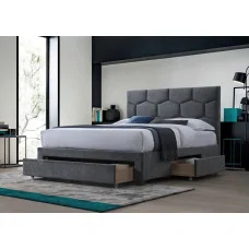 HARRIET 160 bed, GREY VELVET